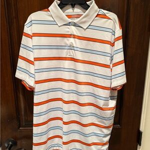 Nike Golf - Premium Polo with Orange and Blue Stripes